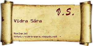 Vidra Sára névjegykártya