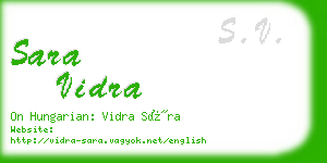 sara vidra business card